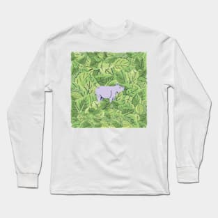 Rhino in Leaves Long Sleeve T-Shirt